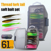 61pcs/set Simulation Bionic Lures Fork Tail Wobbler Bait Hook Gear Tools with Storage Box Soft Lightweight Fishing Accessories