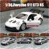 1/36 Porsche 911 GT3 RS Toy Car Model For Children RMZ CiTY Miniature Racing Free Wheels Pull Back Diecast Metal Collection Gift