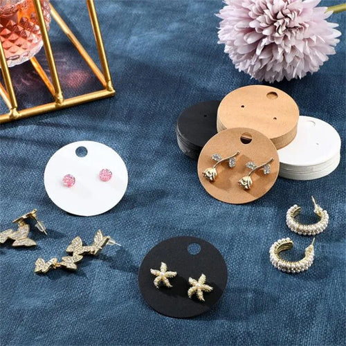100pcs Cardboard Earring Display Card Paperboard Jewelry Label Hanging for Entrepreneurship Selling Small Businesses Packaging
