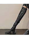 PVC Faux Leather High-Cut Open-Crotch Bodysuit & Matching Accessories