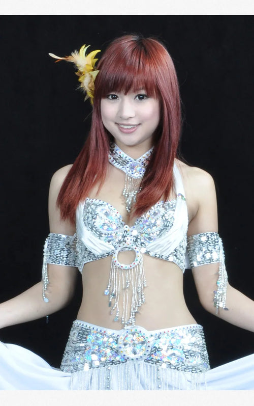 The Stardust Oasis Sirena – Sequined & Beaded Push-Up Belly Dance Bra Top