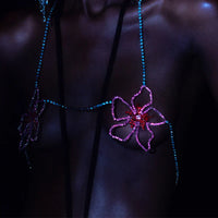 Bohemian Flower Crystal Chest Chain Bra – Luxury Rhinestone Body Harness & Exotic Lingerie for Music Festivals, Raves & Clubwear