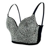 Colored Rhinestone Longline Costume Bra
