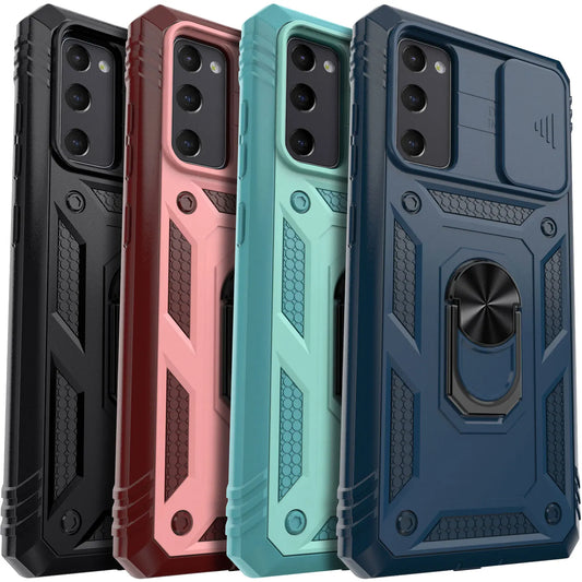 Для Samsung Galaxy S20 FE 5G Phone Case Hybrid Rugged Ring Kickstand Слот для карток Захист камери Протиударна захисна кришка