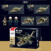 2024 Sluban WW2 Military Russia Air Weapon Mi-24 Helicopters Hind Model Building Blocks Classics Fighter Bricks Plane Toy