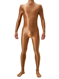 Candy Color Oil Glossy Full-Body Shaping Bodysuit Satin Smooth Leotard