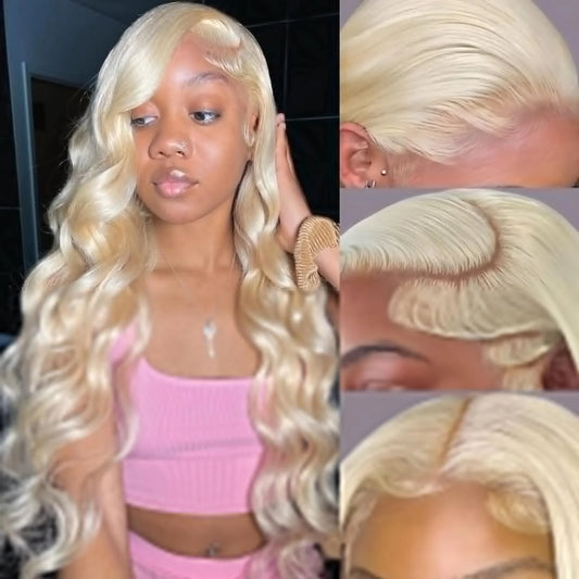 613 Blonde Colored Body Wave Full Frontal HD Transparent 13x4 13x6 Lace Human Hair Wigs Lace Front Wigs для жінок 34 36 дюймів