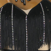 Professional Latin Dance Competition Dress & Tassel Fringe Performance Outfit