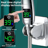 Digital LED Handheld Shower Head Water Saving High Pressure Showerhead Pressurized Adjustable Spray LCD Temperature Display