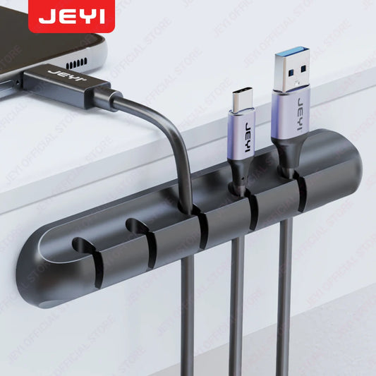 JEYI Adhesive Cable Holder Clips Cord Management Wire Organizer for Desktop USB Charging Cable Nightstand Power Cord Mouse Cable