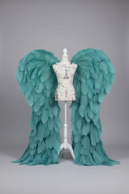 The Stardust Empress Royale – Deluxe Ostrich Feather Angel Wings Stage Performance Prop