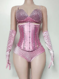 The Stardust Sugar Rush – Pink Feather & Glitter Stage Costume Set