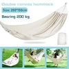 150*190CM Camping Hammock Canvas Hanging Bed Without Stick White Double Chair Swing Sleeping Bed for Travel Rollover Prevention