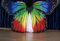 Vibrant Butterfly Belly Dance Wings with Telescopic Sticks Set