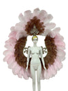 Two-Layer Feather Backpiece with Matching Rhinestone Headdress