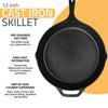 30cm Cast Iron Pre-Seasoned Skillet With Silicone Hot Handle Holder Frying Pan 12