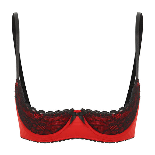 Lace Underwire Half-Cup Balconette Bra