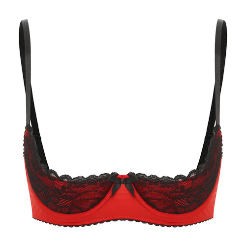 Lace Underwire Half-Cup Balconette Bra