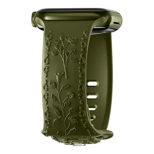 Apple Watch Silicone Band - Floral Engraved - Stylish Design