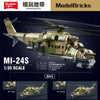 2024 Sluban WW2 Military Russia Air Weapon Mi-24 Helicopters Hind Model Building Blocks Classics Fighter Bricks Plane Toy