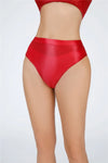 High-Waist Oil Glossy Sheer G-String Thong Satin Smooth Seamless Briefs
