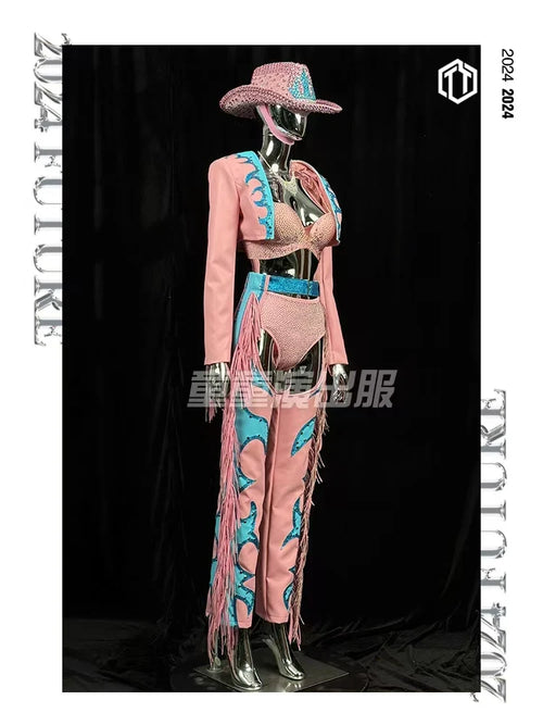 The Stardust Rhinestone Rodeo – Pink Western Performance Suit