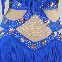Professional Latin Dance Competition Dress & Tassel Fringe Performance Outfit