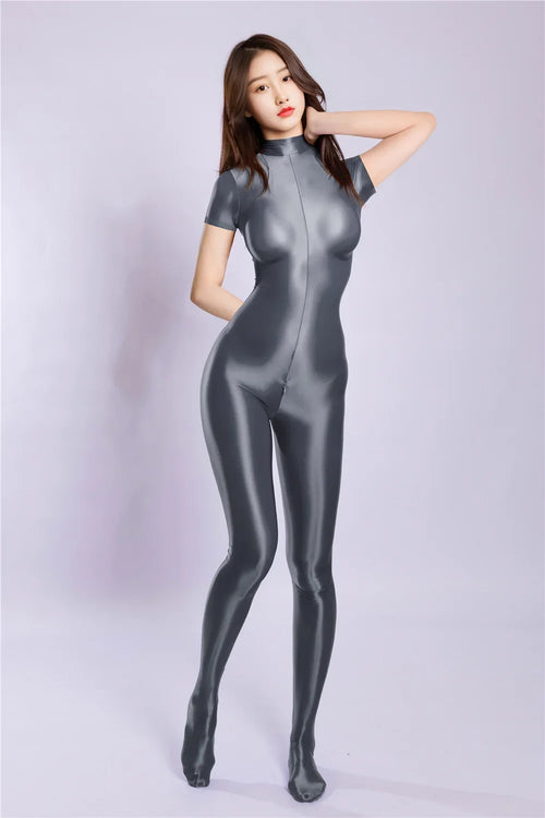 Breathable High-Stretch Zipper Crotch Yoga Bodysuit Shaping Leotard Unitard