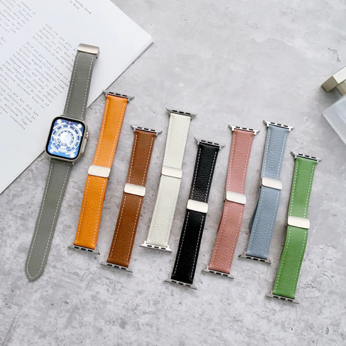 Apple Watch Leather Band - Premium Stylish Strap with Buckle