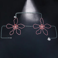 Bohemian Flower Crystal Chest Chain Bra – Luxury Rhinestone Body Harness & Exotic Lingerie for Music Festivals, Raves & Clubwear