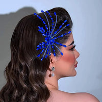 Blue Rhinestone Hair Comb