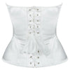 Overbust Corset Bustier Top Built-In Bra Cup Lace-Up Waist Cincher