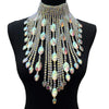 Rhinestone Crystal Long Fringe Tassel Necklace