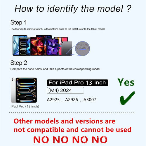 Keyboard Case For iPad Pro 13 Inch (M4) 2024 Magnetic Smart Magic Keyboards Folio Cover Backlight With Multi-Touch Trackpad