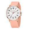 Women's Pink Silicone Watch Large Dial Rose Gold Minimal