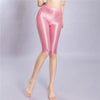 Women's Oil Glossy Sheer High-Waist Shaping Shorts Satin Smooth Leggings