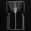 Geometric Rhinestone Tassel Thong Body Chain – Luxury Crystal Lingerie & Shimmering Waist Harness for Raves, Festivals & Beachwear