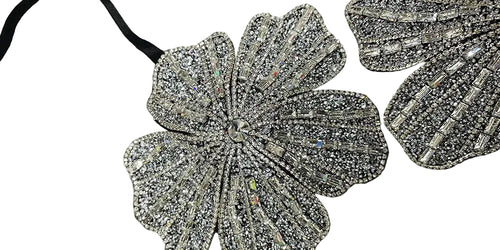 Handmade Crystal Flower Embroidery Rhinestone Costume Bra