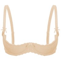 Lace Underwire Half-Cup Push-Up Bra