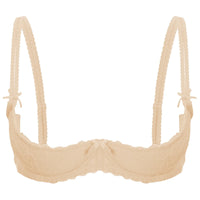 Lace Underwire Half-Cup Push-Up Bra