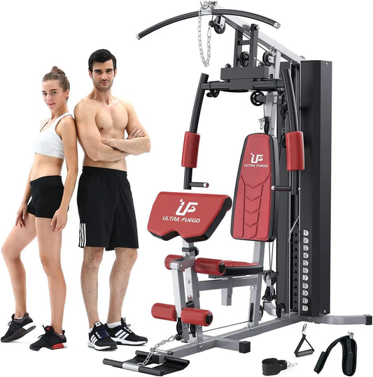 Home Gym Equipment Workout Station with Pulley System, Arm, and Leg Developer for Full Body Training