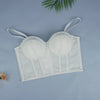 Pearl Beaded Bustier Corset Crop Top Push-Up Evening Party Camisole