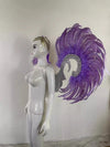 Showgirl Feather Wing Backpiece with Rhinestone Scroll Frames