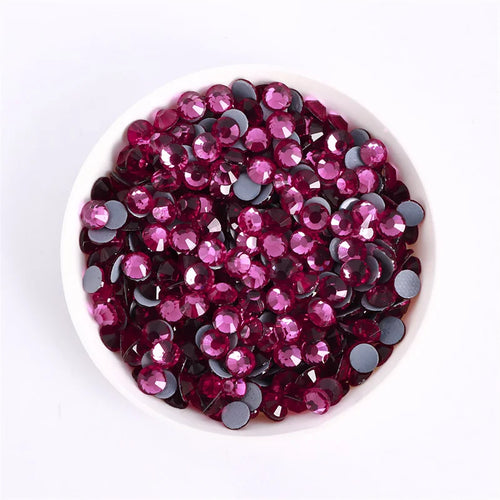 SS3-SS30 Red Series Hotfix Glass Flat-Back Rhinestones