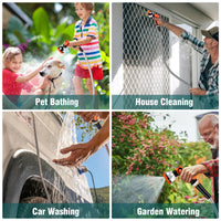 100/50/25FT Stainless Steel Garden Water Hose Mutifunctional Household Car Washing Yard Water Sprayer Pipe Tube Nozzle Sprinkle