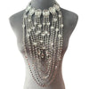 Long Tassel Rhinestone Glass Necklace