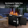 42 Inch Gas Fire Pit Table,Propane Pits for Outside with Steel Lid and Lava Rock,Firepit Table Gatherings Parties on Patio Deck