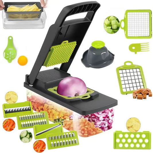 14 in 1 Multifunctional Vegetable Onion Manual Chopper Food Kitchen Potato Cut Shredder Slicer Kitchen Gadget