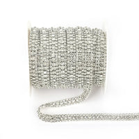 The Stardust Triple Crown – 3-Row Glass Crystal Rhinestone Cup Chain Trim