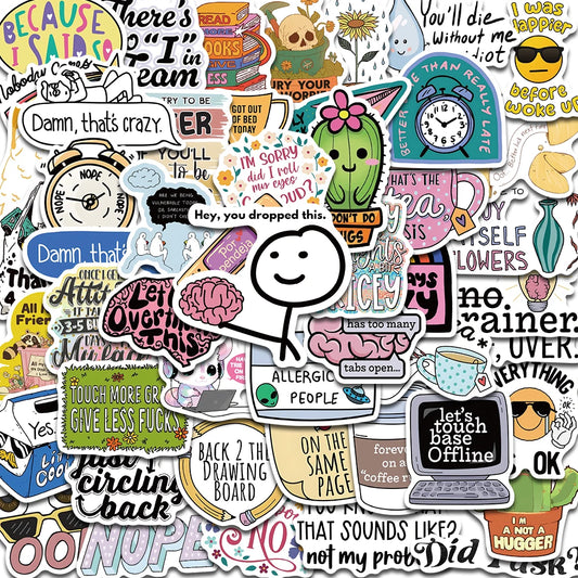 50PCS Sarcastic Sticker Aesthetic Kawaii Scrapbook Graffiti Decoration Laptop Luggage Phone Skateboard  Waterproof DIY Sticker